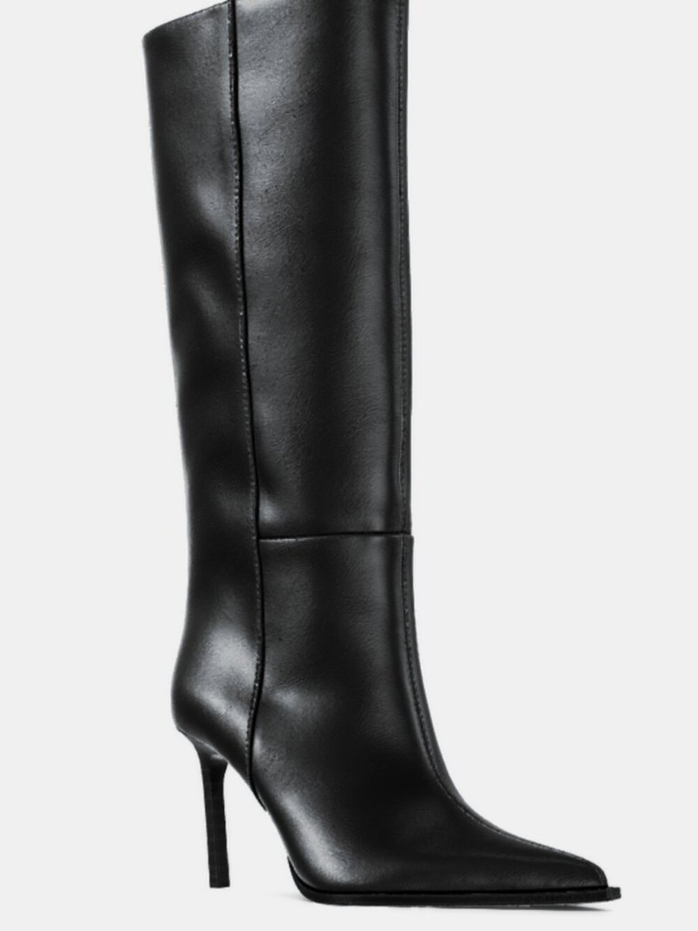 Zara Heeled Leather Boots Black – Size EU 39 / US 8 – New With Tags ✨ - Picture 3 of 16